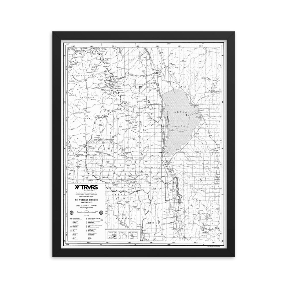 16x20- Mount Whitney District Map Framed Poster