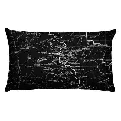 Sierra Nevada Map Premium Throw Pillow (20x12) - BLACK | TRVRS APPAREL