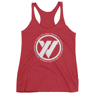 Insigna-slogan Women's Racerback Tank - Vintage Red | TRVRS APPAREL