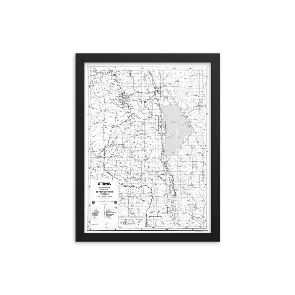 12x16- Mount Whitney District Map Framed Poster