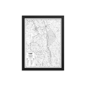 12x16- Mount Whitney District Map Framed Poster