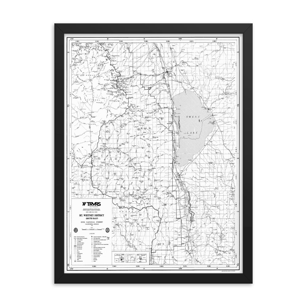 18x24- Mount Whitney District Map Framed Poster