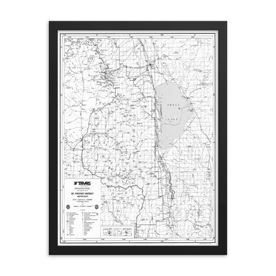 18x24- Mount Whitney District Map Framed Poster