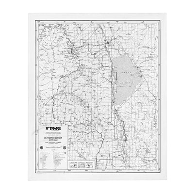 Sierra Nevada Map Throw Blanket - WHITE