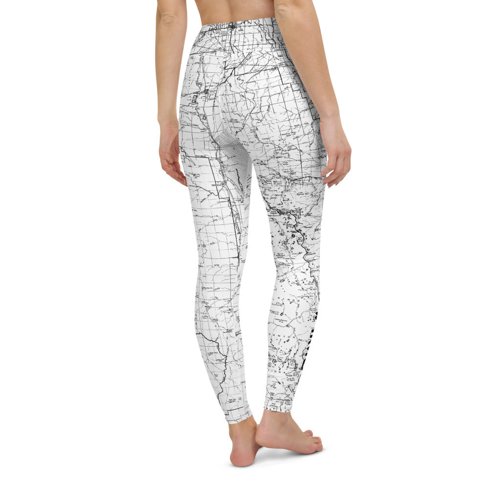 WHITE- Sierra Nevada Mountains-All Over Print Women's Leggings | TRVRS Outdoors, Hiking, trail running, mountaineering apparel 